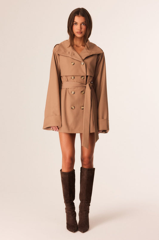 Image of Coats & Jackets. Productname: SNDYS MYKA TRENCH JACKET in Tan colour by brand - SNDYS