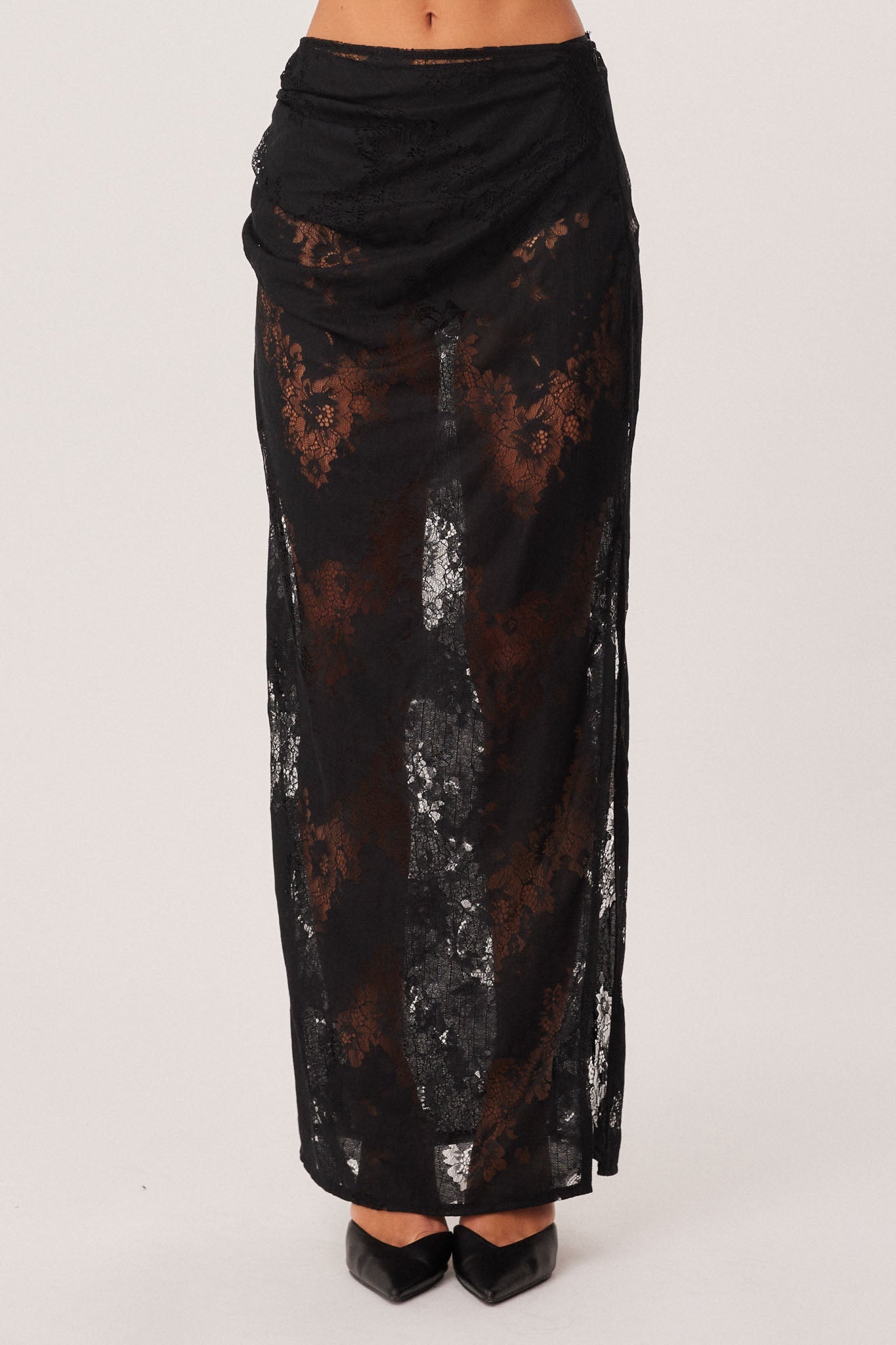 SNDYS MISHKA LACE MAXI SKIRT (Black)