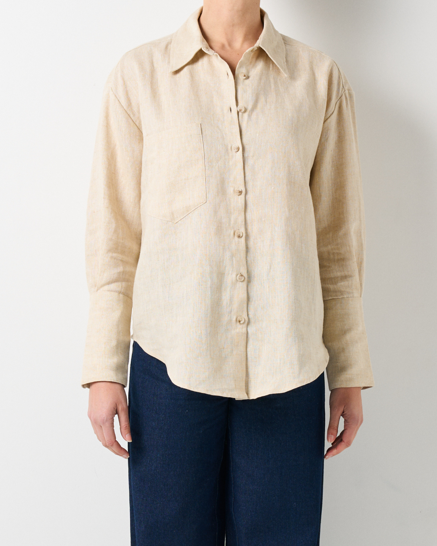 Image of Shirts. Product name - Ritz Shirt in Oatmeal colour by brand - Walnut Melbourne