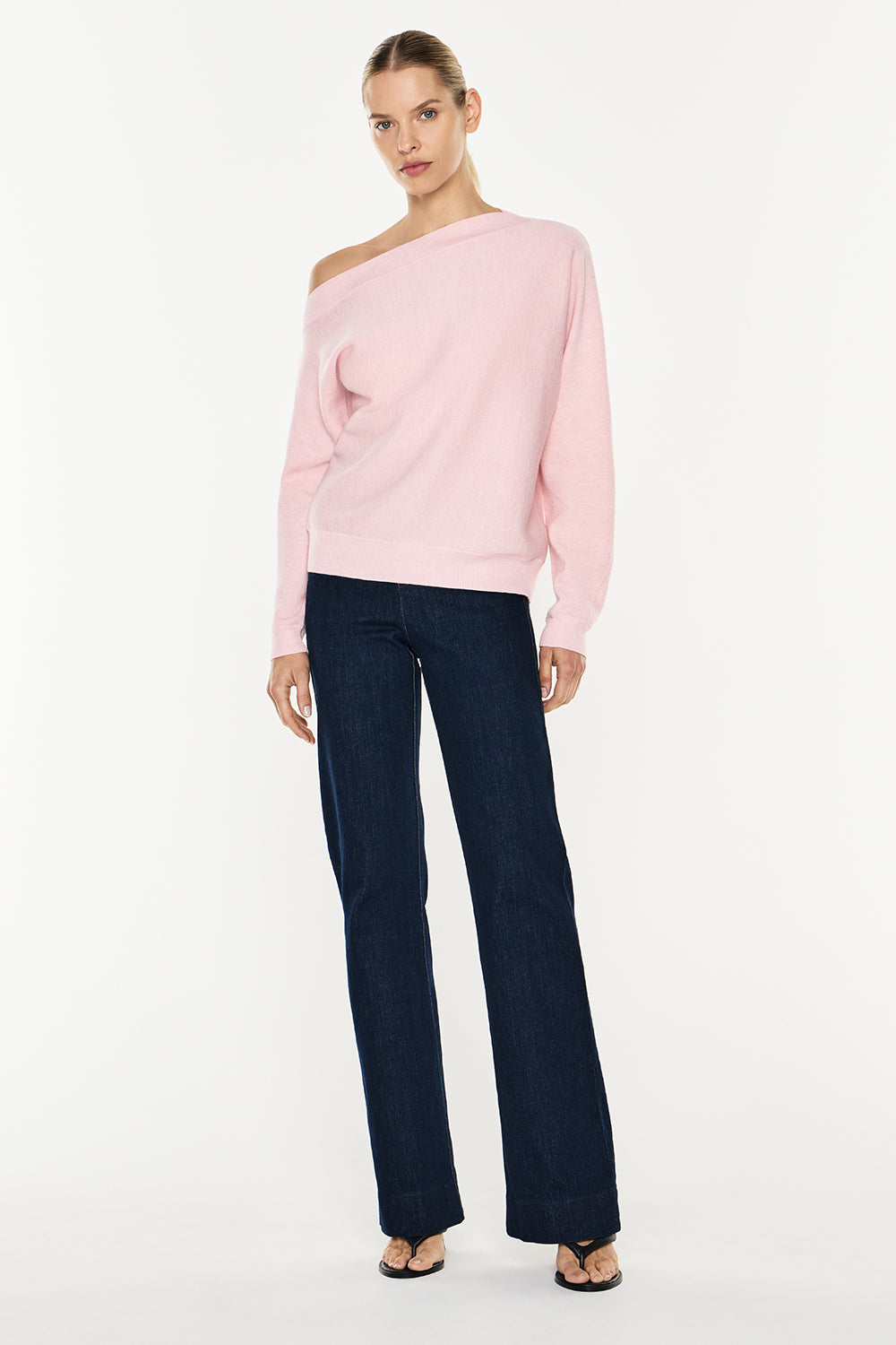 Image of a model wearing Tops. Productname: Future Feeling Knit Top in Pastel Pink colour by brand - Manning Cartell