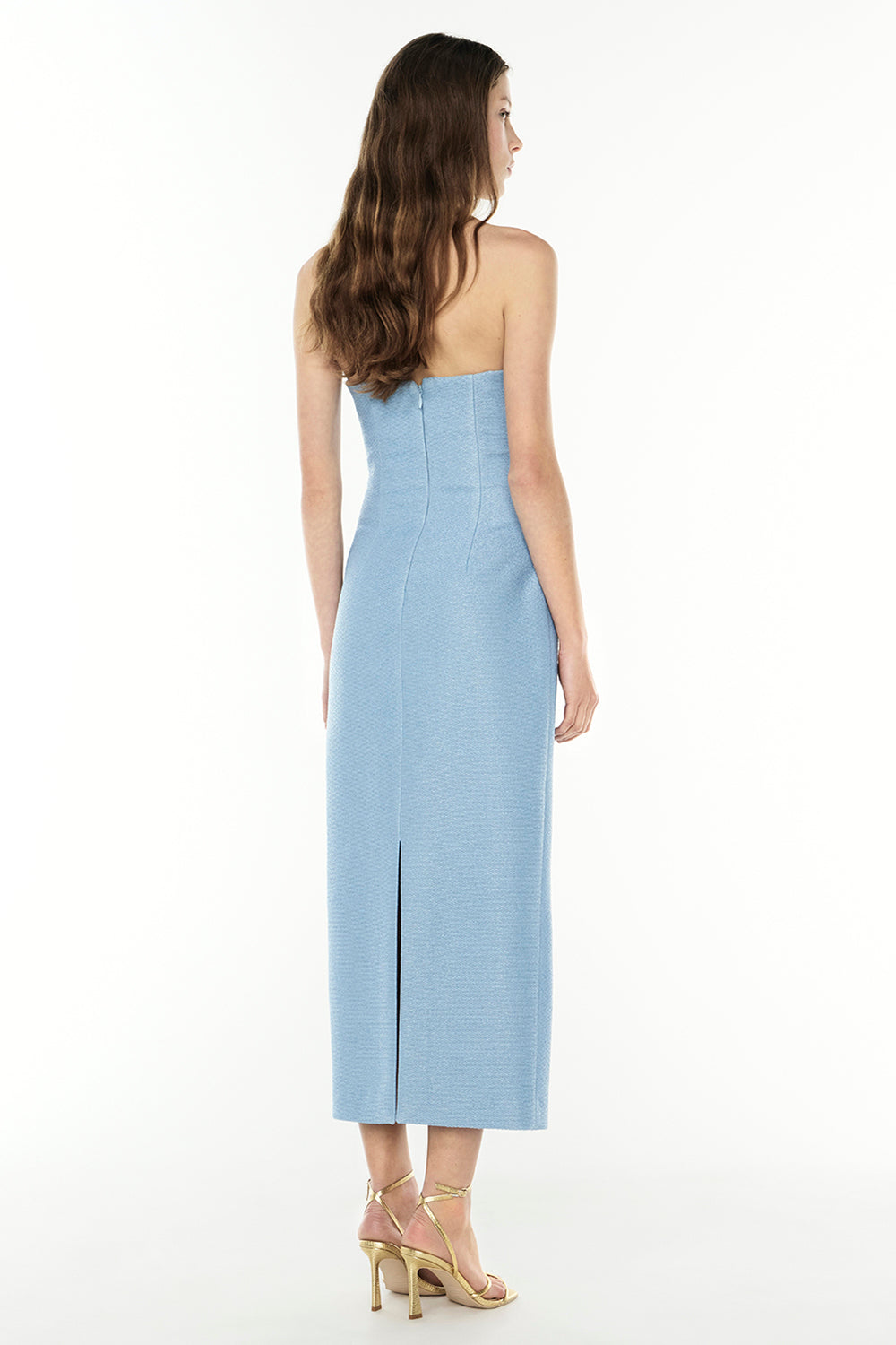 Azure Drift Strapless Dress (Blue)
