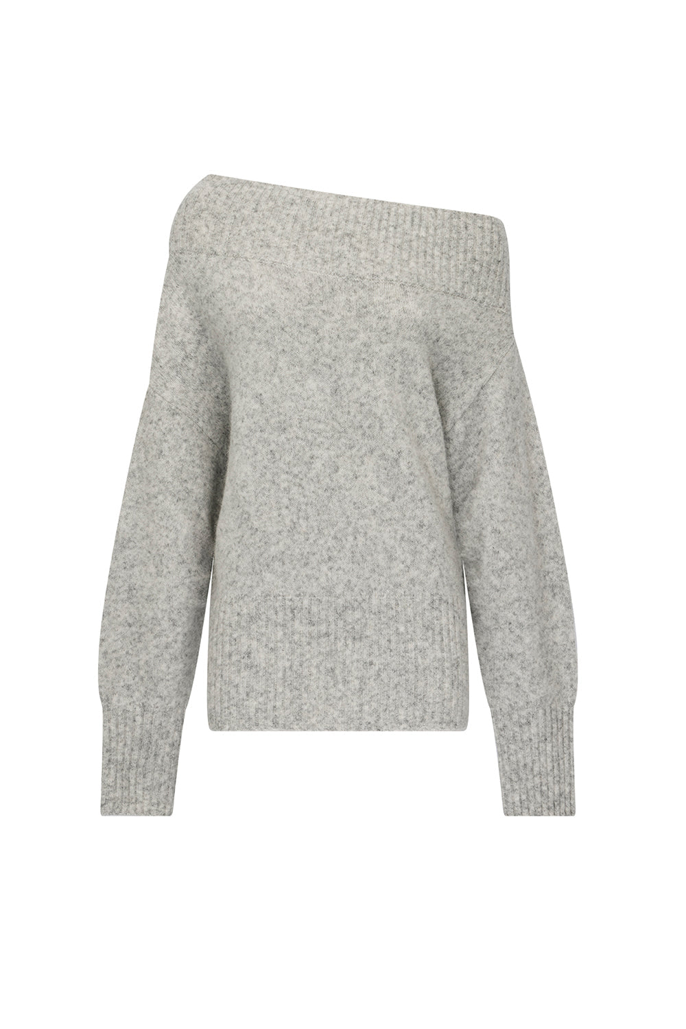 Image of a model wearing Tops. Product name - Frame Of Mind Knit Top in White/Grey Melange colour by brand - MANNING CARTELL
