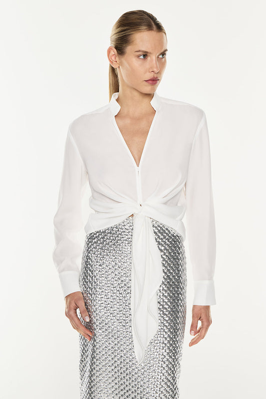 Image of Shirts. Productname: Cupids Bow Tie Shirt in Ivory colour by brand - Manning Cartell