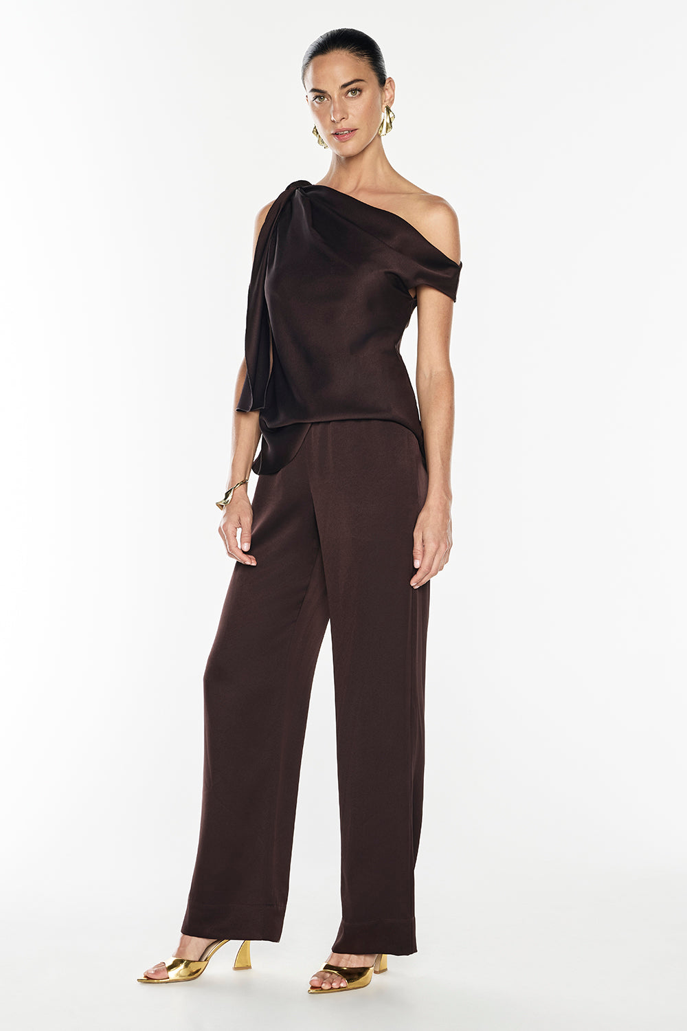 Glossed Over Tie Top (Truffle)