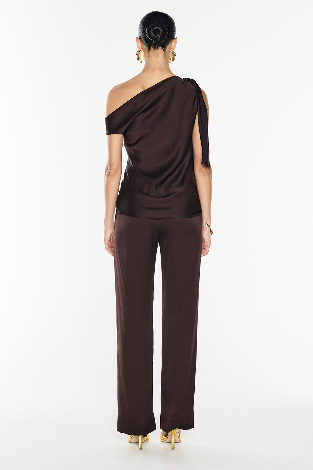 Glossed Over Tie Top (Truffle)