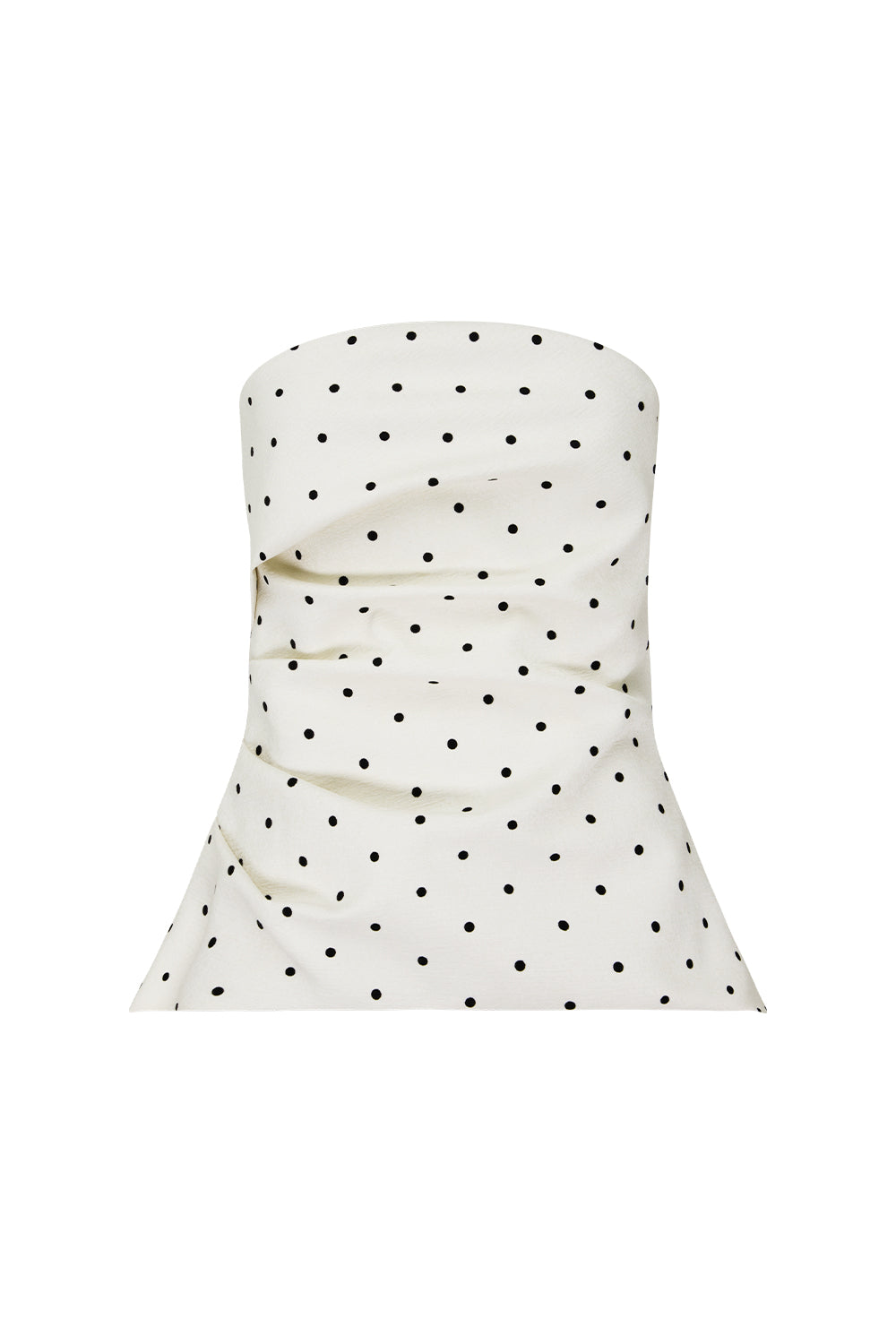 Image of a model wearing Tops. Productname: Dot Dot Dash Bustier in Ivory/Black colour by brand - Manning Cartell