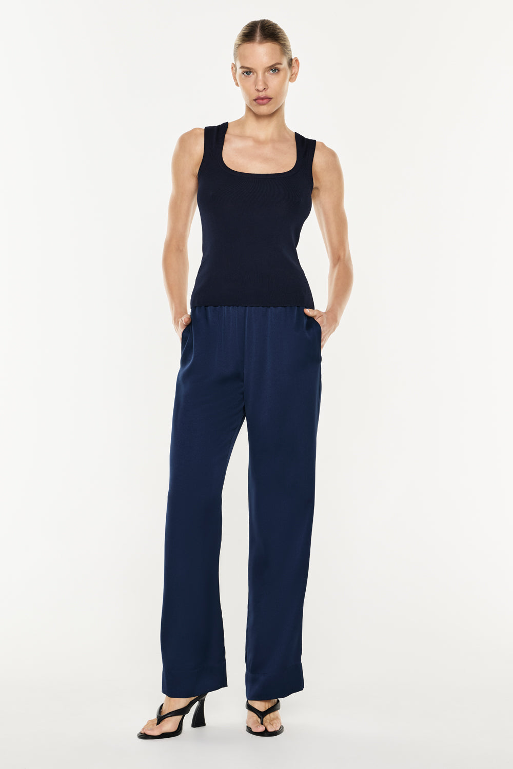 Go Figure Knit Tank (Navy)