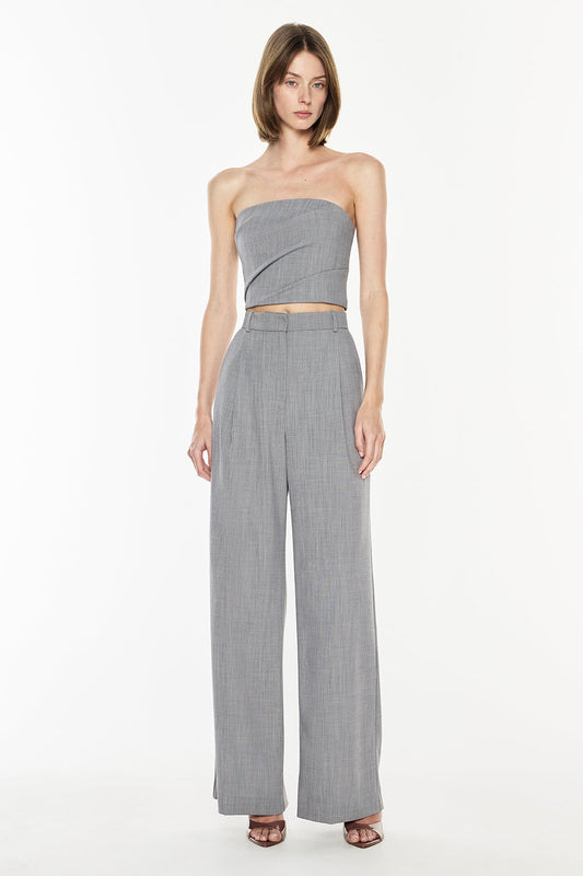 Image of a model wearing Pants. Productname: Lady Grey Trouser in Lead colour by brand - Manning Cartell