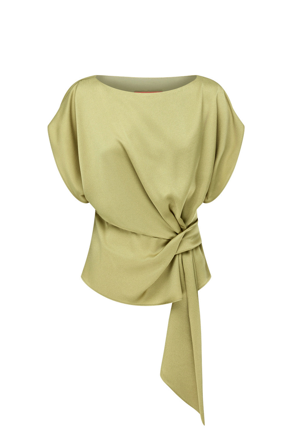 Glossed Over Drape Top (Khaki Gold)