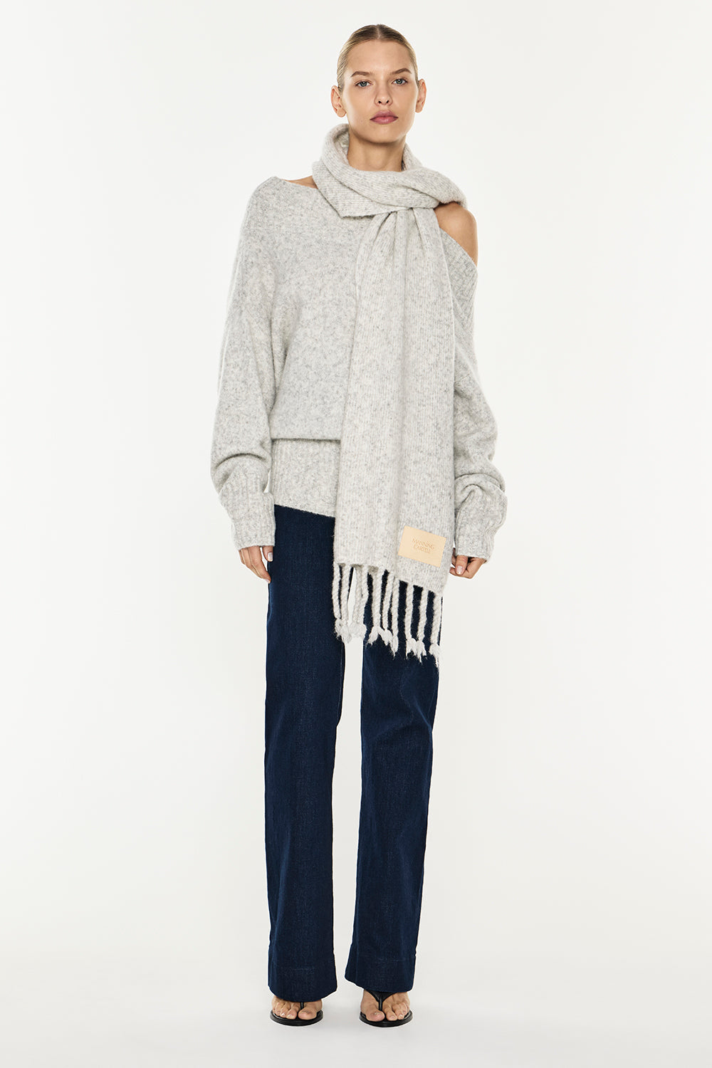 Frame Of Mind Scarf (White/Grey Melange)
