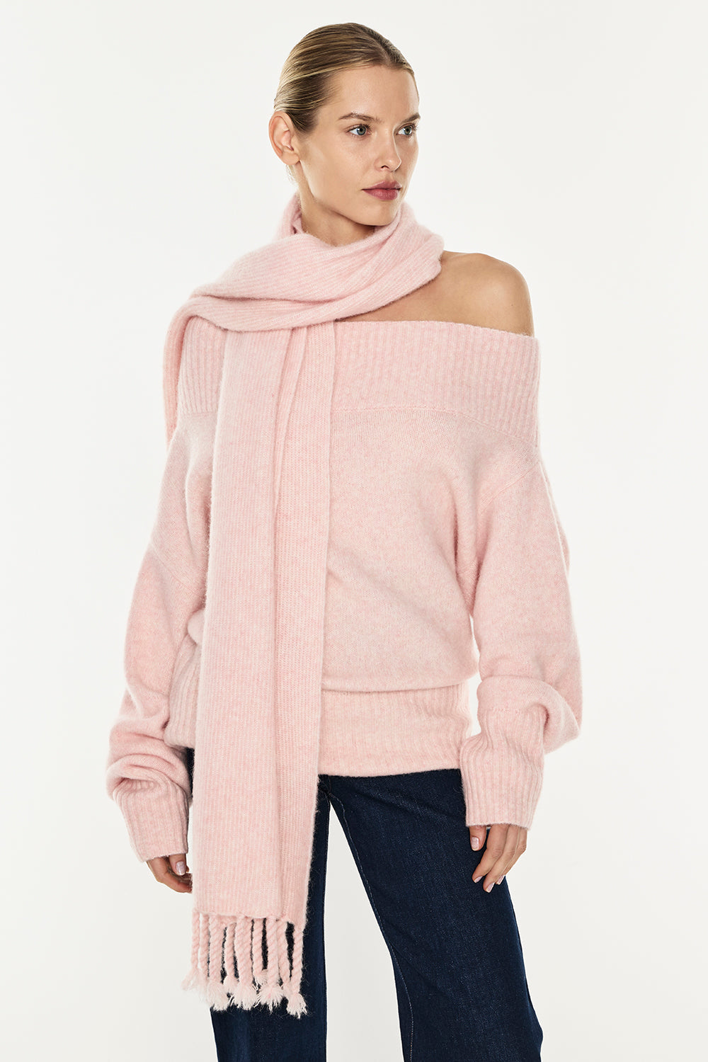 Image of Scarves & Shawls. Productname: Frame Of Mind Scarf in Pink Melange colour by brand - Manning Cartell