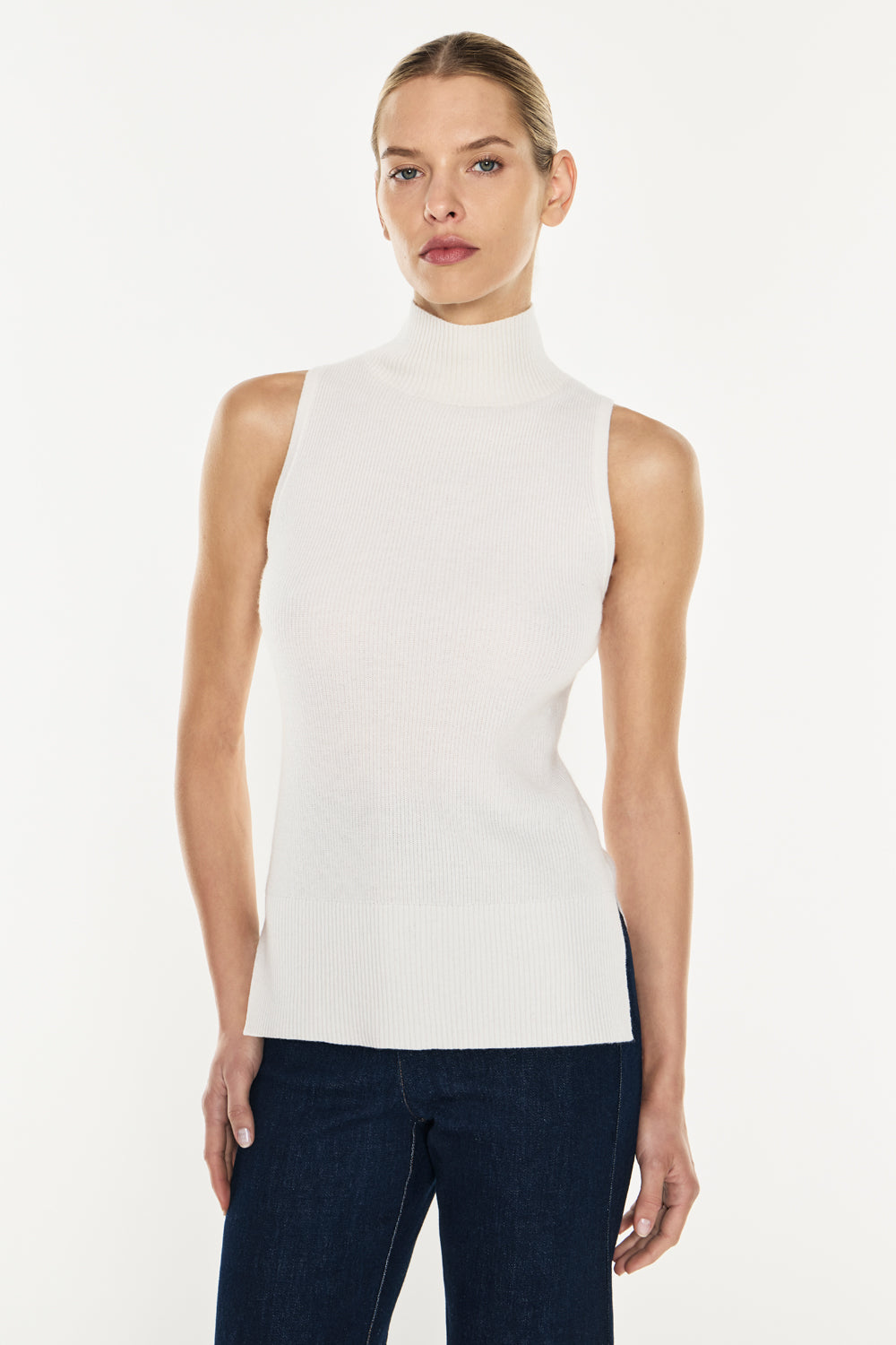 Funnel Vision Knit Top (Ivory)