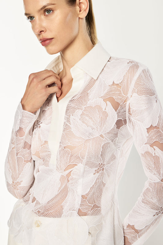 Sheer Force Polo Top (White)