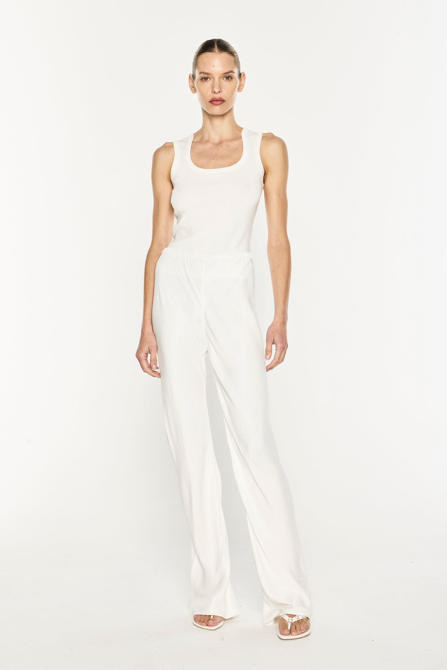Oblique Bias Pant (White)
