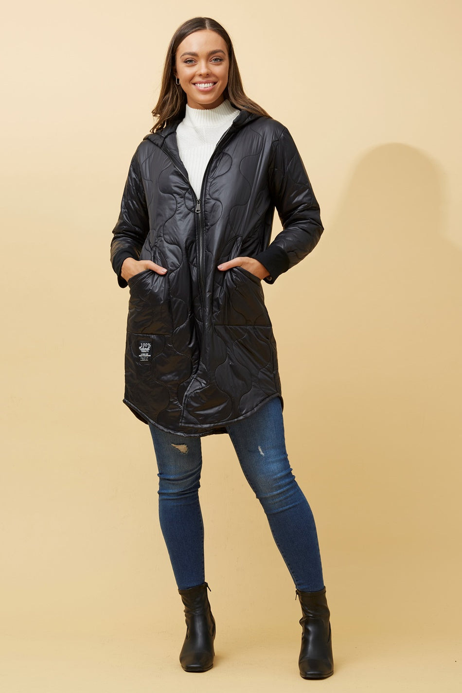 LYRA HOODED PUFFER COAT (Black)