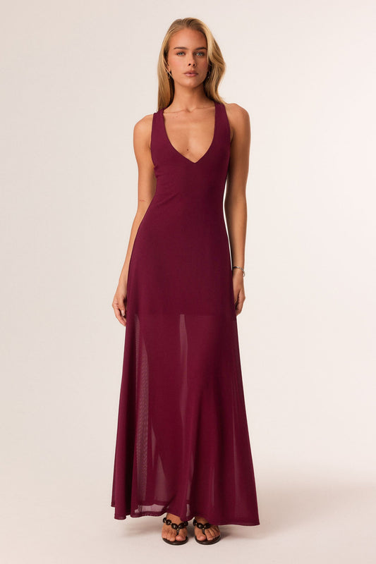 Image of Dresses. Productname: SNDYS CHELSEA MAXI DRESS in Plum colour by brand - SNDYS