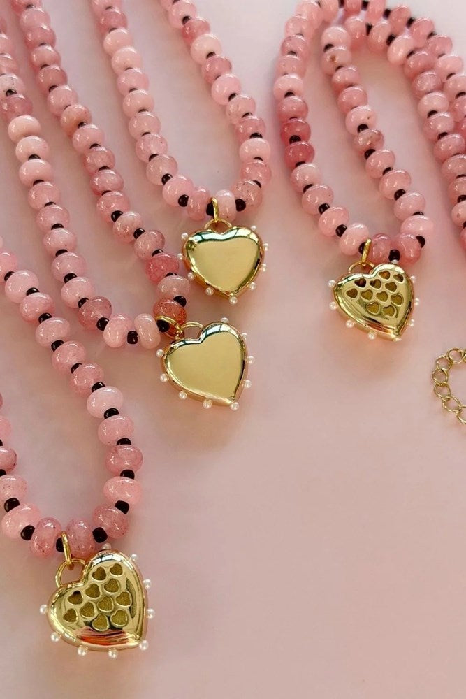 Image of Necklaces. Product name - Love Note Necklace in Pink colour by brand - Betty Basics