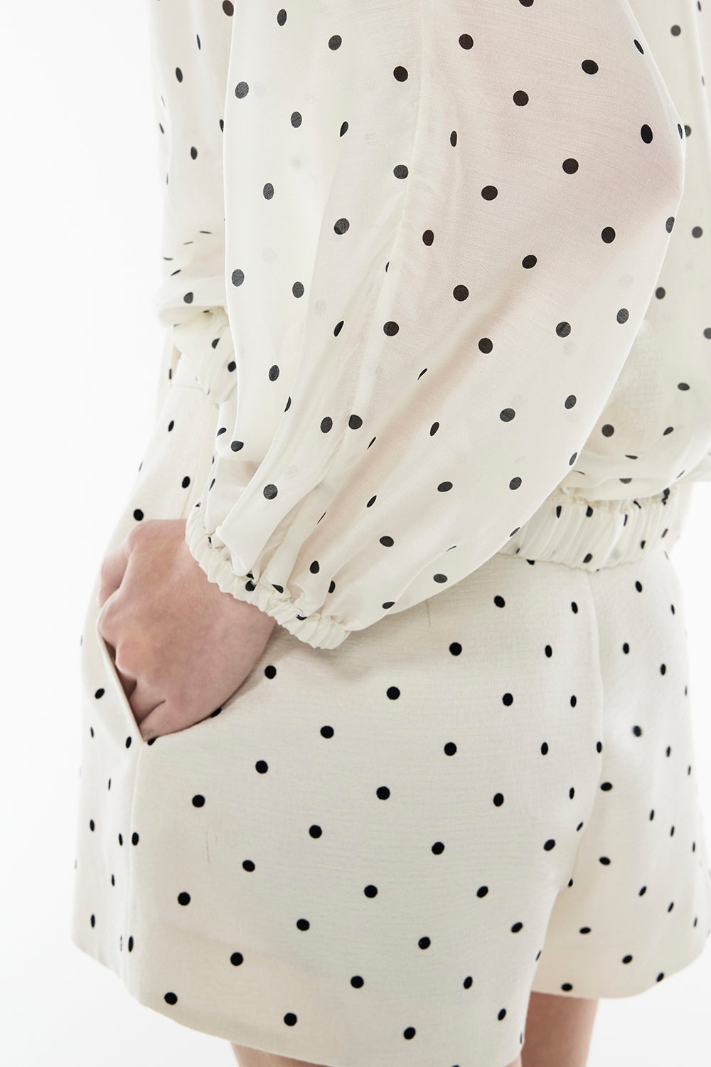Dot Dot Dash Top (Ivory/Black)