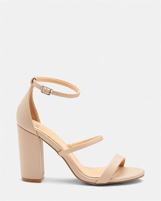 Image of Sandals. Product name - Montague Women's Strappy High Heel Nude Novo Sandals in Nude colour by brand - NOVO