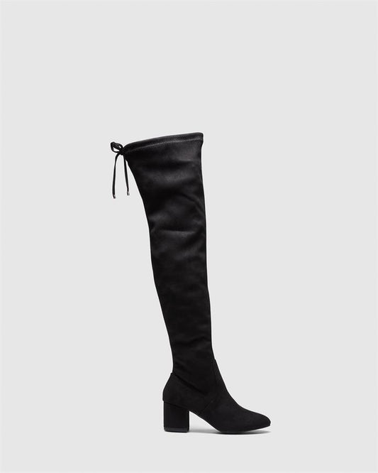 Image of Boots. Product name - Ornella Women's Boot Low-Mid Heel BLACK Novo Boots in Black colour by brand - NOVO