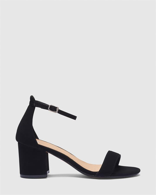 Image of Sandals. Product name - Ushaa Women's Strappy Low Heel BLACK Novo Sandals in Black colour by brand - NOVO