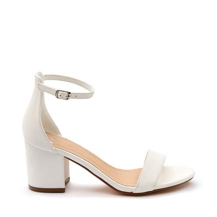 Image of Sandals. Product name - Ushaa Women's Strappy Low Heel WHITE Novo Sandals in White colour by brand - NOVO