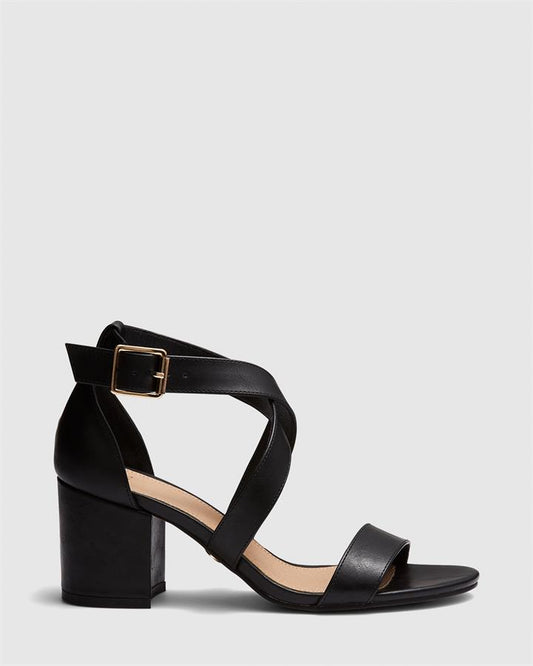 Image of Sandals. Product name - Universal Women's Strappy Low Heel BLACK Novo Sandals in Black colour by brand - NOVO
