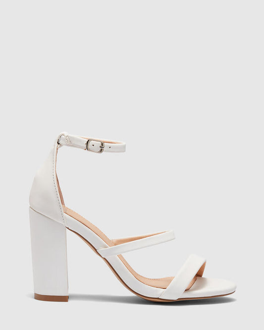Image of Sandals. Product name - Montague Women's Strappy High Heel WHITE Novo Sandals in White colour by brand - NOVO