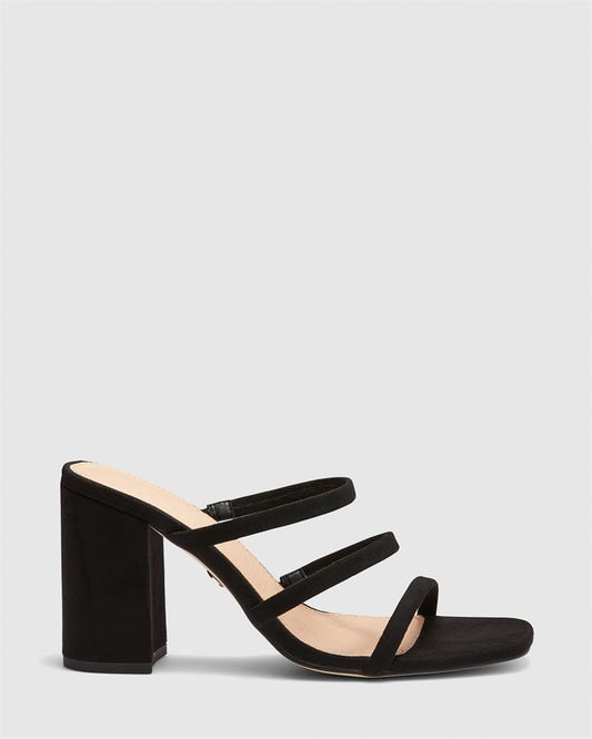 Image of Sandals. Product name - Mood Women's Strappy High Heel BLACK Novo Sandals in Black colour by brand - NOVO