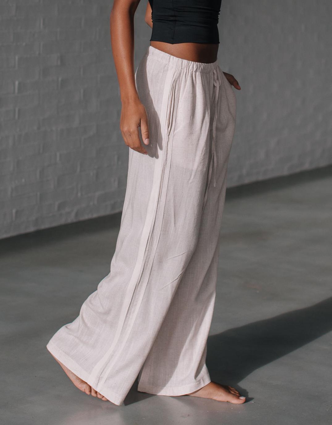 Berlin Racer Stripe Pant - (Natural/White)