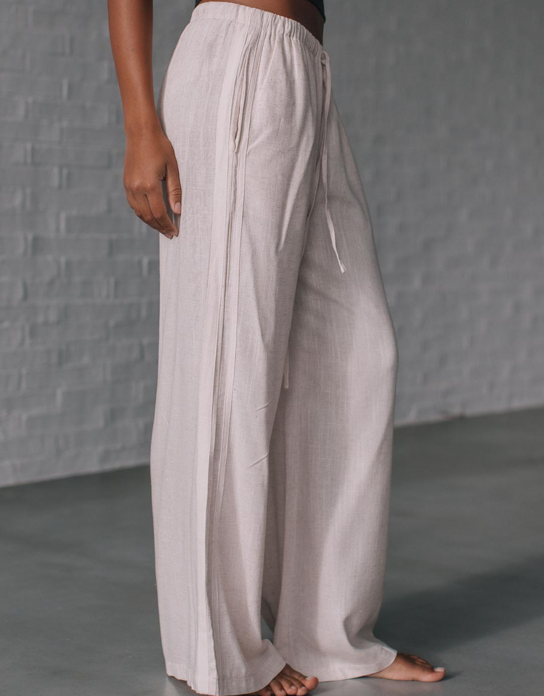 Berlin Racer Stripe Pant - (Natural/White)