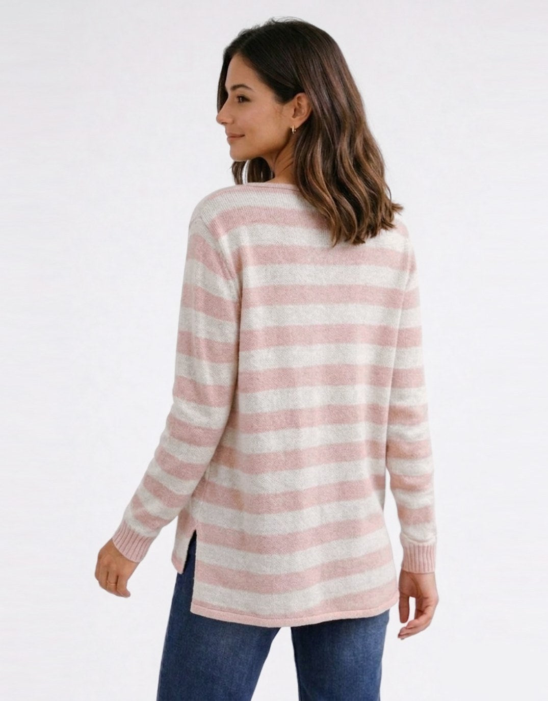132 Fashion Calista lightweight Stripe Knit (Blush/Latte)