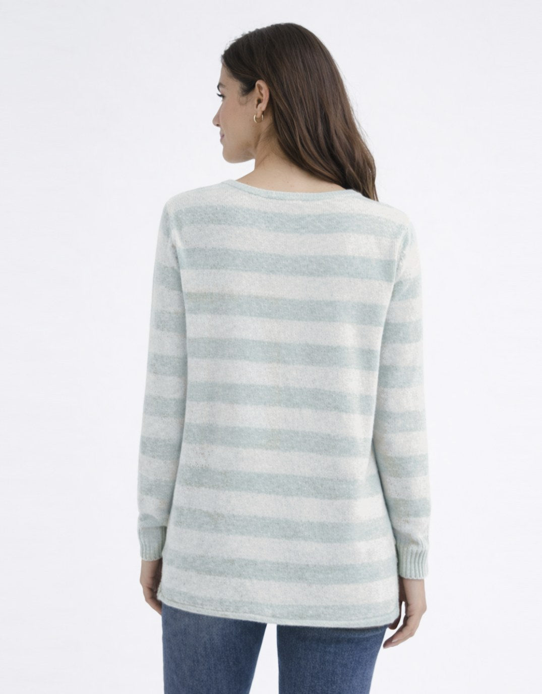 132 Fashion Calista lightweight Stripe Knit (Sage/Latte)