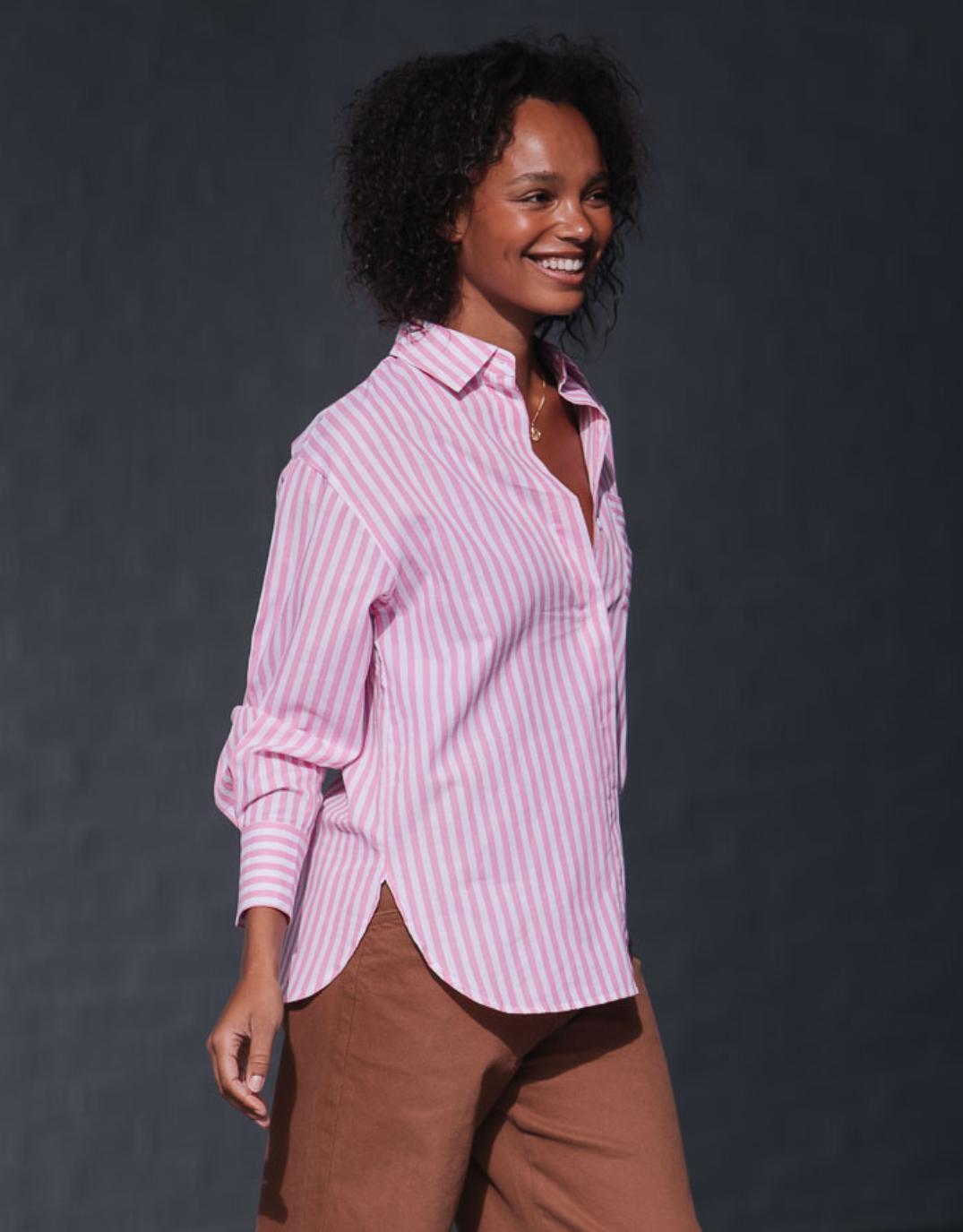 Emerson Stripe Shirt - (Pink/White)