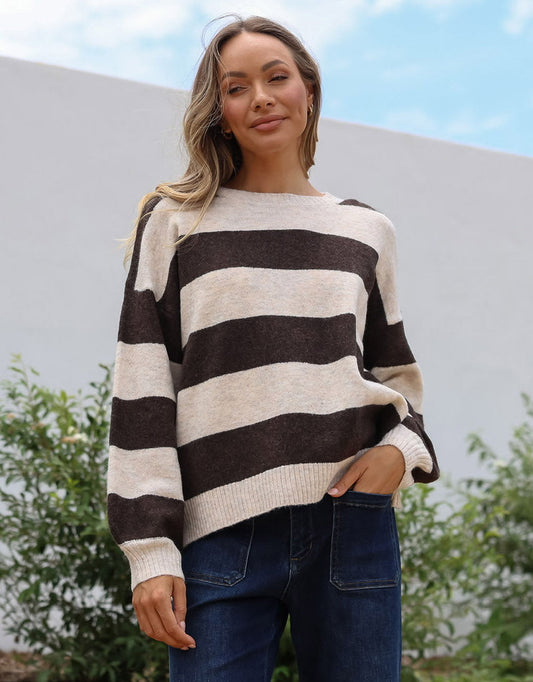 132 Fashion Frankie Knit (Choco/Natural Stripe)