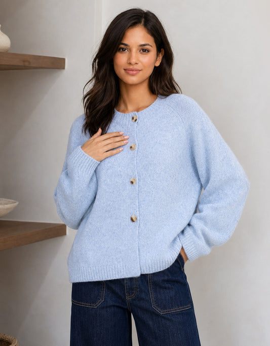 132 Fashion Lennox Long Sleeve Cardi (Powder Blue)