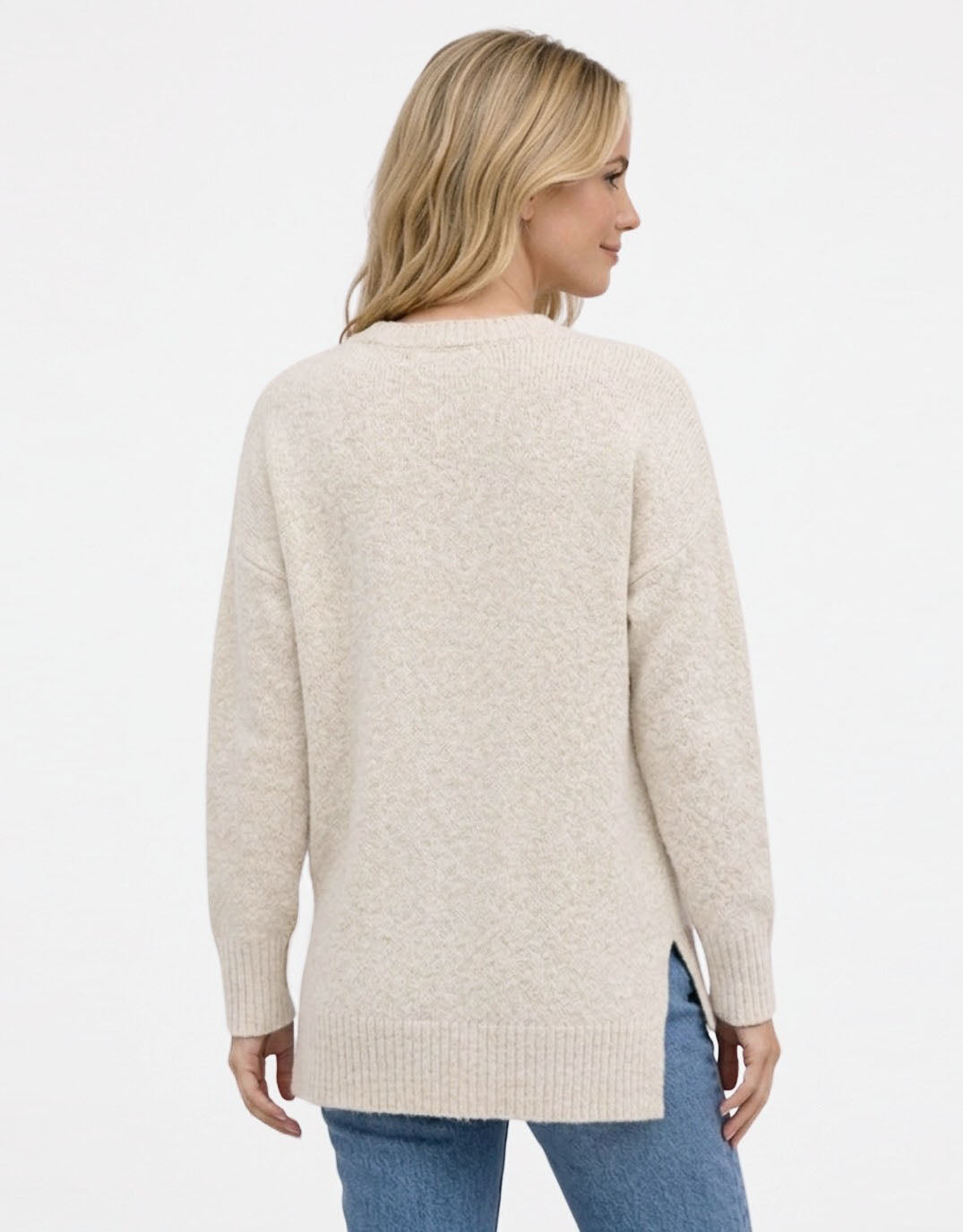 132 Fashion Maisie Hi-Low Knit (Latte)