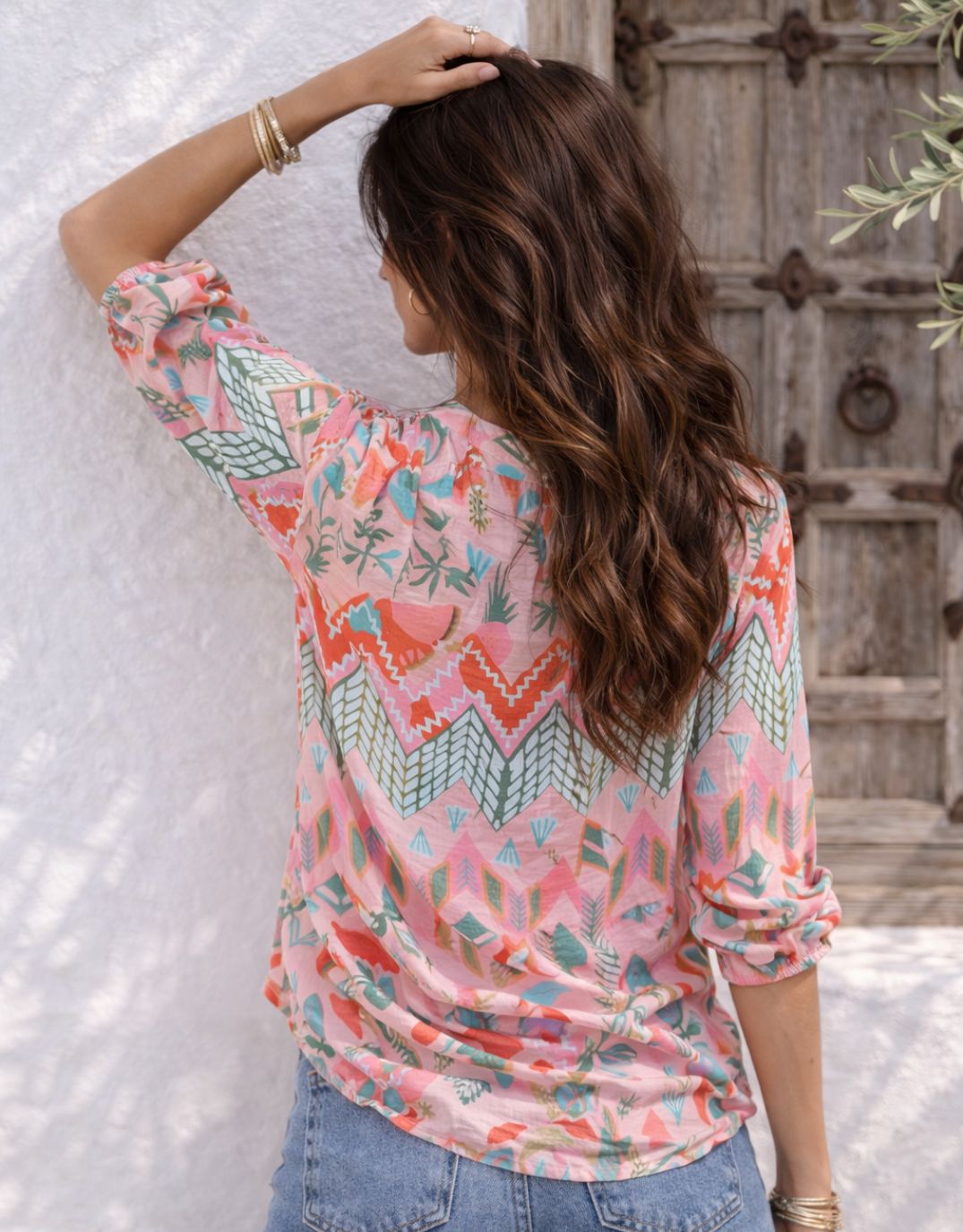132 Fashion Malta Blouse (Pink Garden)