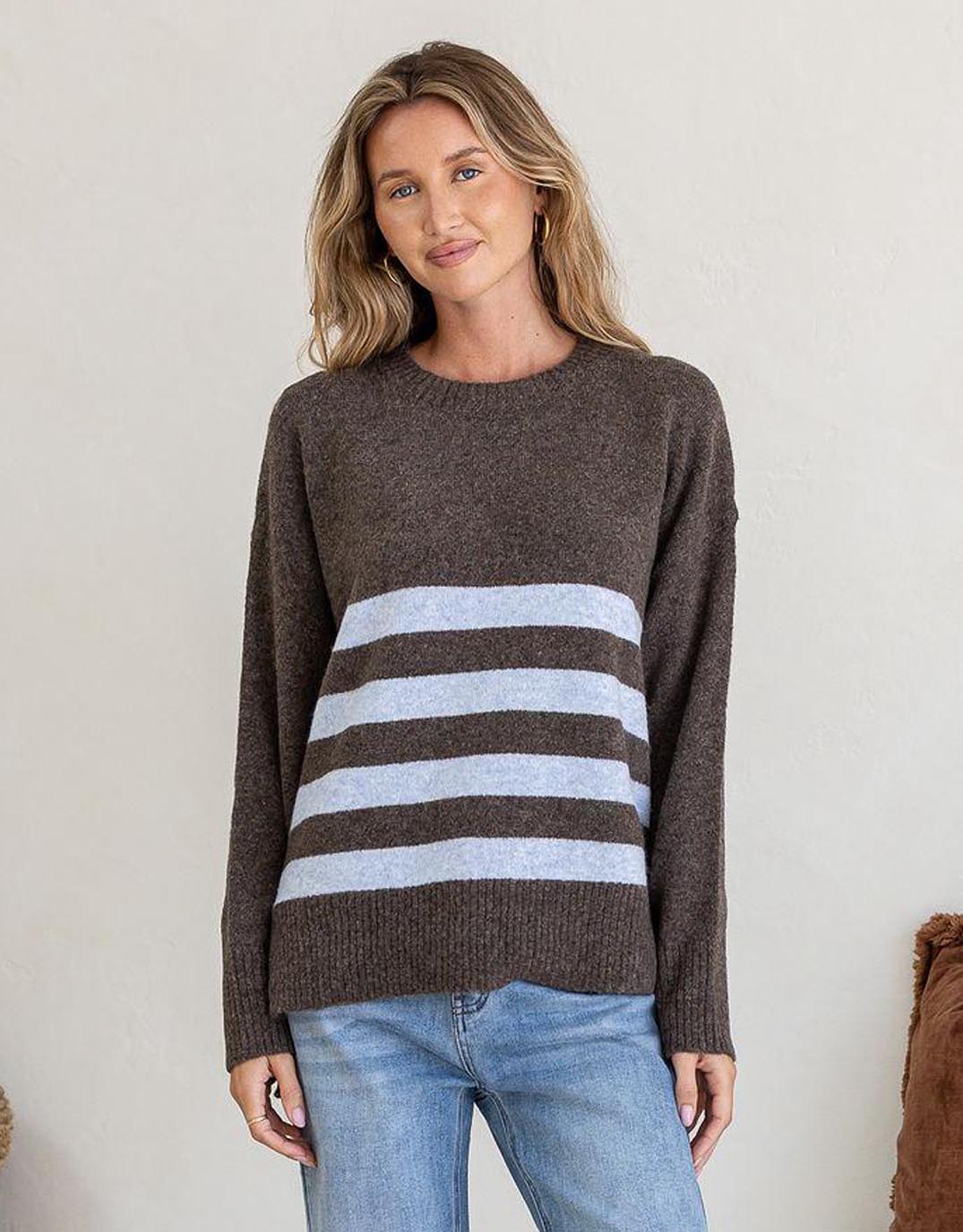 132 Fashion Manor Knit (Chocolate/Blue)