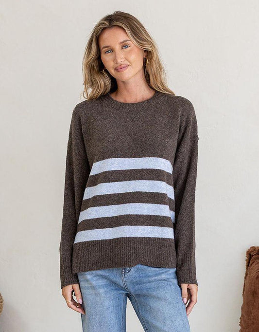 132 Fashion Manor Knit (Chocolate/Blue)