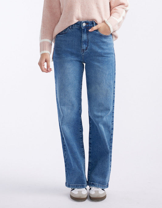 Image of Jeans. Productname: Marlowe Stretch Straight Leg Jean - in Mid Wash colour by brand - 132 Fashion