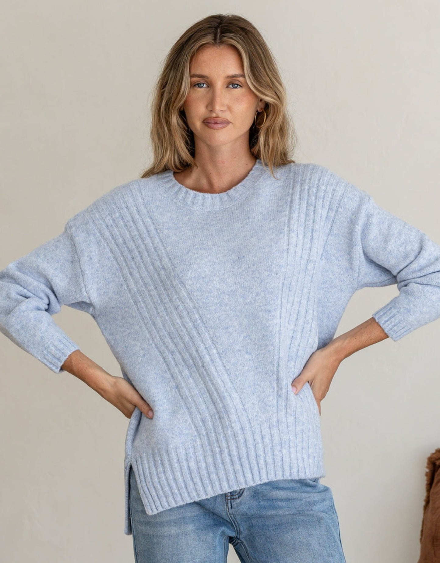 132 Fashion Oslo Woolblend Slouch Knit (Powder Blue)