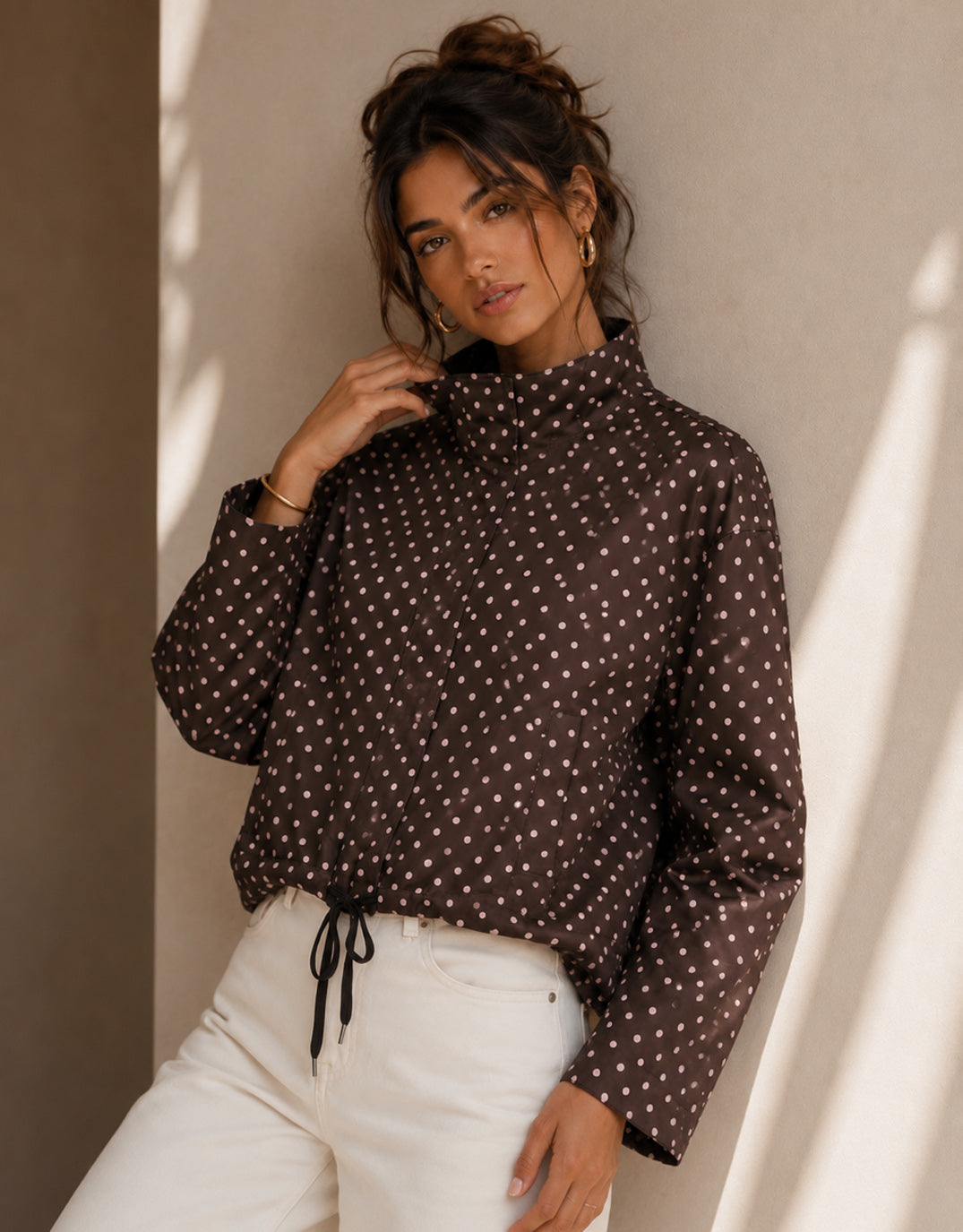 132 Fashion Rowie Jacket (Chocolate Polka Dot)