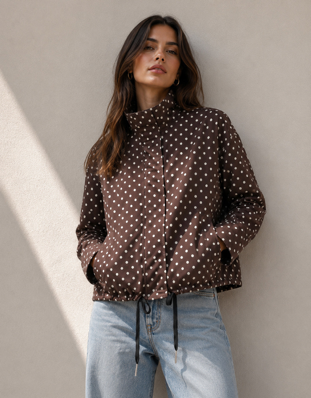 132 Fashion Rowie Jacket (Chocolate Polka Dot)