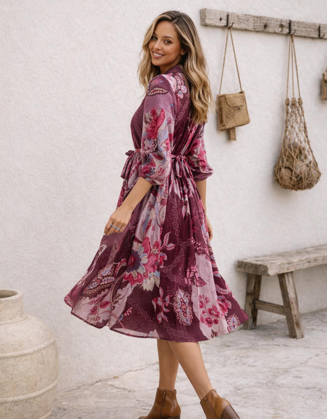 132 Fashion St Tropez Dress (Berry Multi)