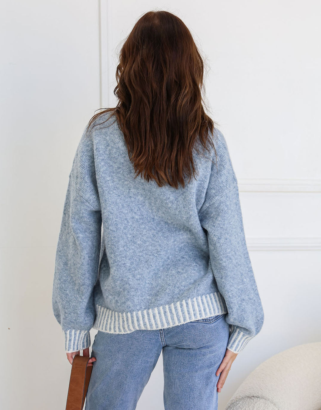 132 Fashion Tilly Wool Blend Crew Neck Knit (Powder Blue)