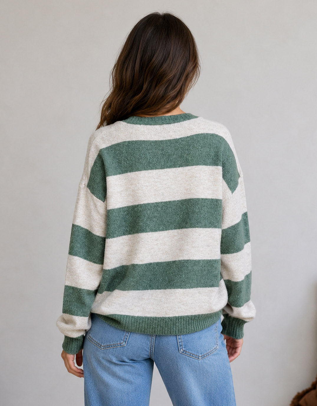 132 Fashion Frankie Knit (Green/Latte Stripe)