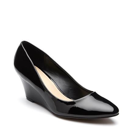 Image of Boots. Product name - Bounty Women's Wedge Black Patent Novo Wedges in Black Patent colour by brand - NOVO