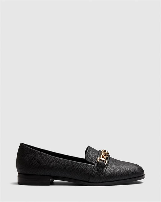 Image of Flats. Product name - Elvie Women's Casual Flat Closed Black Pebble Novo Casual in Black Pebble colour by brand - NOVO