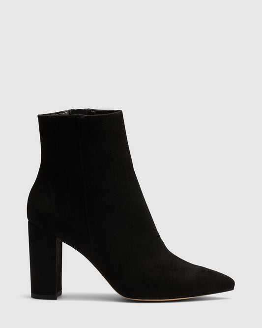 Image of Boots. Product name - Kaesha Women's Boot High Heel Black Suede Novo Boots in Black Suede colour by brand - NOVO